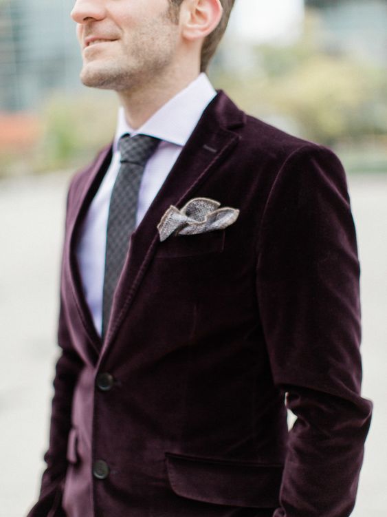 Grooms Purple Suit